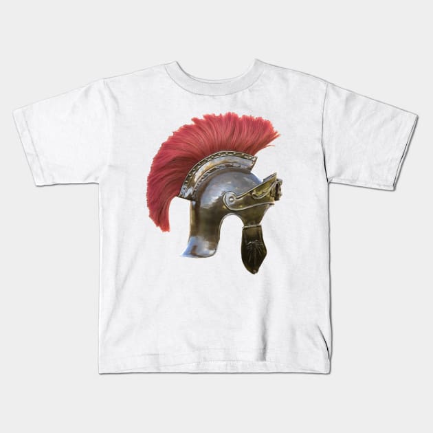 Roman Helmet Kids T-Shirt by Shirasaya